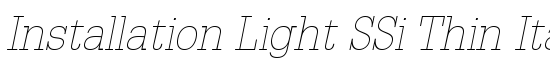 Installation Light SSi Thin Italic - Download Thousands of Free Fonts at FontZone.net