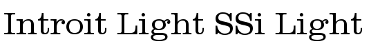 Introit Light SSi Light - Download Thousands of Free Fonts at FontZone.net