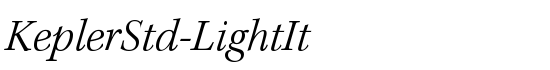 KeplerStd-LightIt - Download Thousands of Free Fonts at FontZone.net