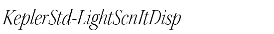 KeplerStd-LightScnItDisp - Download Thousands of Free Fonts at FontZone.net