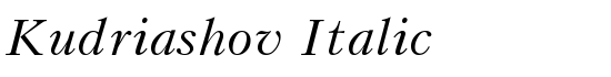 Kudriashov Italic - Download Thousands of Free Fonts at FontZone.net