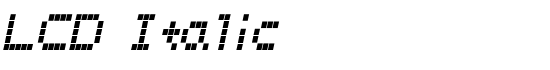 LCD Italic - Download Thousands of Free Fonts at FontZone.net