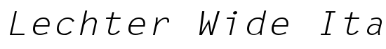 Lechter Wide Italic - Download Thousands of Free Fonts at FontZone.net
