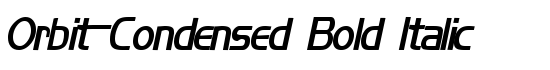 Orbit-Condensed Bold Italic - Download Thousands of Free Fonts at FontZone.net