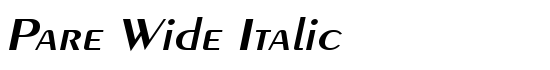 Pare Wide Italic - Download Thousands of Free Fonts at FontZone.net