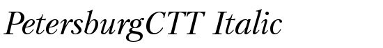 PetersburgCTT Italic - Download Thousands of Free Fonts at FontZone.net