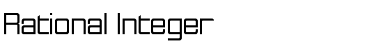 Rational Integer - Download Thousands of Free Fonts at FontZone.net