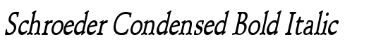 Schroeder Condensed Bold Italic - Download Thousands of Free Fonts at FontZone.net