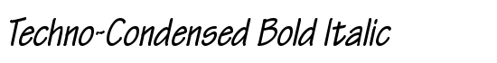 Techno-Condensed Bold Italic - Download Thousands of Free Fonts at FontZone.net