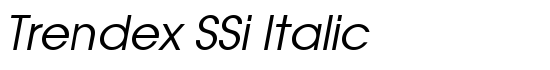 Trendex SSi Italic - Download Thousands of Free Fonts at FontZone.net
